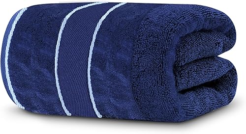 100% Cotton Towel for Bath, Gym, Sport | 510 GSM, Quick Dry, Soft & Absorbent, Fade-Resistant, Skin-Friendly, for Men & Women, 1 Unit Large Size, 70X140 cm, Jubliee Navy — 73% Off on Amazon