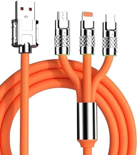 3 In 1 Fast Charging Data Cable,120W Portable Charger Cord With USB Type-C & Micro-USB For All Phones,Charger Type C Retractable USB Charging Cable (Colour May Vary) — 33% Off on Amazon