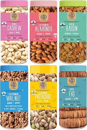 41 Foods Premium Dry Fruits Combo of Almonds Cashews Figs Pistachios Raisins and Walnuts | 1.2 KG (200g x 6) — 68% Off on Amazon