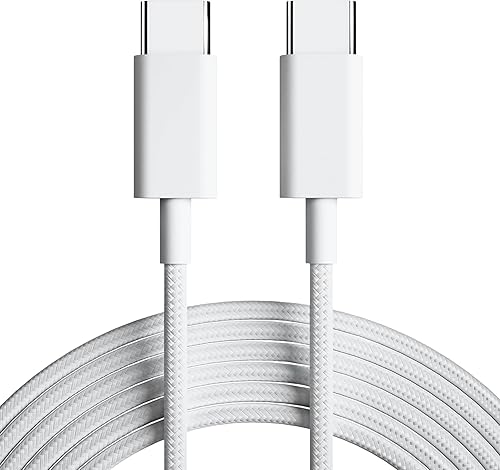 80W USB C To Type C Charger Cable Â– 1M Nylon Braided Fast Charging Cable Compatible With Macbook, iPhone 15/14, OnePlus, Samsung, PD Power Delivery & Data Sync, White — 82% Off on Amazon