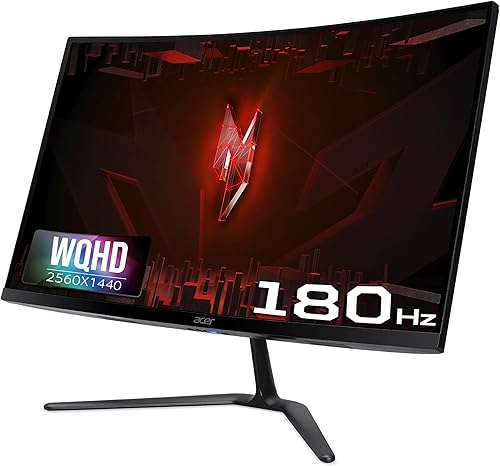 Acer ED270U S3 27 Inch WQHD 2560x1440 1500R Curved Gaming Backlit LED LCD Monitor I 1MS VRB, 180Hz Refresh Rate I AMD FreeSync I 2 x HDMI 1 x Display Port I Stereo speakers I Eye Care I HDR 10 I Black — 27% Off on Amazon