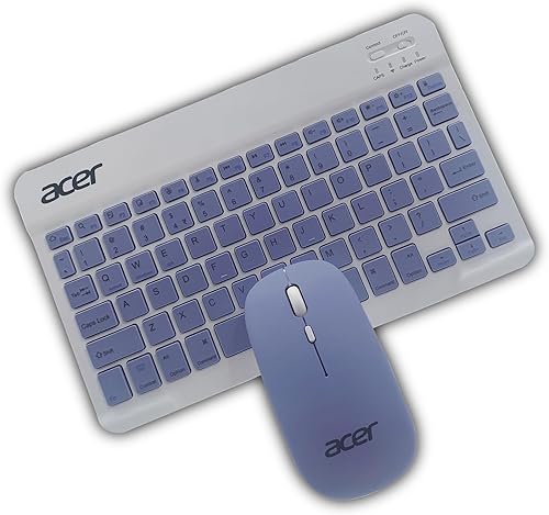 Acer Nano Pad Rechargeable Bluetooth Keyboard & Mouse Combo, 3 DPI Upto 1200 DPI, 78 Keys Anti Slip Back, Ultra Thin Design for Tablet, Laptop, Mobile, 10m Working Distance, Scissor Footed (Purple) — 50% Off on Amazon
