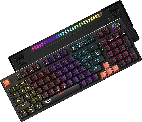 acer Nitro G Wired Mechanical Gaming Keyboard | 98% Layout with Multifunction Knob | Red Switches | RGB Flowing Light | Gasket Structure | 96 Keys | Mixed-Color Key Glow | 50M Switch Life — 50% Off on Amazon