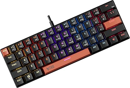 acer Nitro X Wired Mechanical Gaming Keyboard | 61 Keys | Red Switches | 17-Mode Rainbow Backlight | 50M Keystroke Life | 22-Key Anti-Ghosting | Double Injection Keycaps | Compact 60% Layout — 57% Off on Amazon