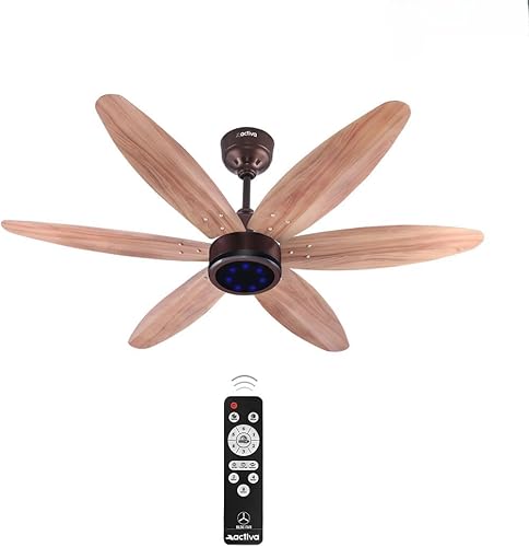 ACTIVA JETTA 1200MM BLDC Ceiling Fan | 28W | 6 Wooden-Finish Blades | 7 LED Lights | Remote | Noiseless | BEE 5-Star Rated | Energy Efficient | 5 Years Warranty (Rose Wood) — 67% Off on Amazon