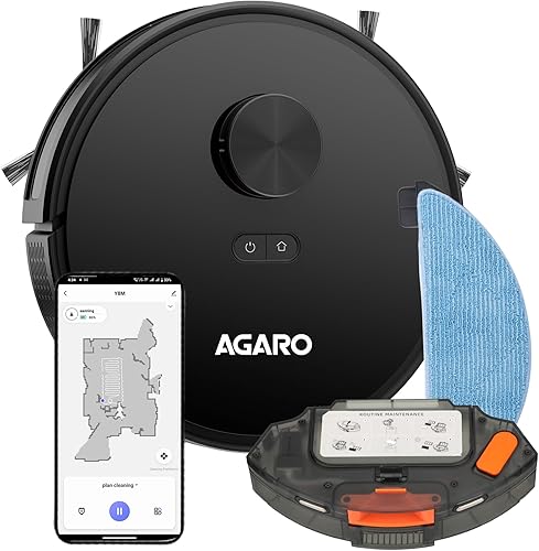 AGARO Imperial Robot Vacuum Cleaner, Dual Brush, Dry Vacuum & Wet Mop, Automatic Cleaning, Up to 10000Pa Strong Suction, App Control, Lidar Navigation, Editable Map to Clean, Hard Floor & Carpet — 48% Off on Amazon