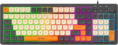 Ant Esports MK800 Pro Wired Mecha Membrane Backlit Gaming Keyboard with 87 Keys Sturdy and Lightweight Compact Numeric Pad Keyboard for Home Internet Cafe Game Room Offices_ Grey, Beige, Orange — 67% Off on Amazon