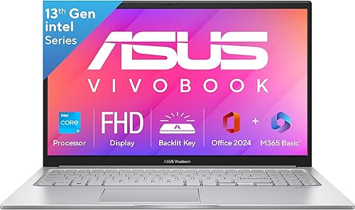 ASUS Vivobook 15, Intel Core i3 13th Gen 1315U, 12GB RAM, 512GB SSD, FHD 15.6 inch, Windows 11, Office Home 2024, Cool Silver, 1.7Kg, X1504VA-BQ331WS, Intel UHD iGPU, Thin & Light, 42Whrs Laptop — 15% Off on Amazon