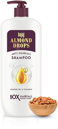 Bajaj Almond Drops Anti Hairfall Shampoo with Almond Oil & Vitamin E | For 10X Hairfall Reduction* & Soft, Shiny Hair* | Paraben Free | Ideal for Men and Women - 340ML — 45% Off on Amazon