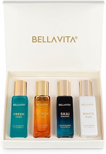 Bella Vita Luxury Long Lasting Unisex Perfume Gift Set | Perfume for Man | Gifts for Woman | 4x20ml | Woody, Aquatic & Sweet Premium Fragrance — 42% Off on Amazon