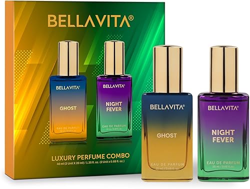 BELLAVITA Ghost & Night Fever | Long Lasting 2x20ml EDP Perfume for Man and Woman | with Bergamot, Cedarwood | Premium Unisex Fragrance for Men and Women — 75% Off on Amazon