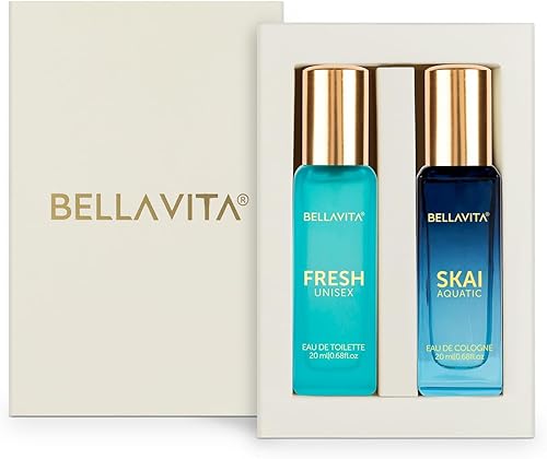 BELLAVITA Skai Aquatic EDC & Fresh EDT | Long Lasting 2x20ml Perfume for Man & Woman | Gifts for Woman | Bergamot, Ylang Ylang, Pink Pepper | Premium Fragrance — 76% Off on Amazon