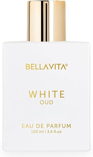BELLAVITA White Oud Unisex | Long Lasting | Perfume for Man & Perfume for Woman | EDP 100ml | Orange, Patchouli, Musk | Oud, Citrus & Spicy Premium Fragrance — 45% Off on Amazon