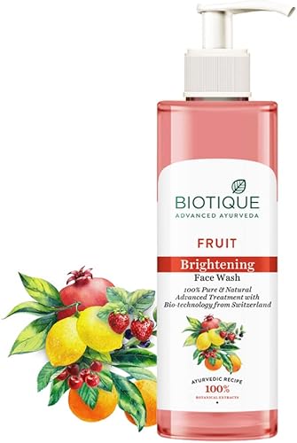 Biotique Fruit Brightening Face Wash| Ayurvedic and Organically Pure| Advanced Swiss Technology |100% Botanical Extracts| Suitable for All Skin Types | 200mL — 45% Off on Amazon