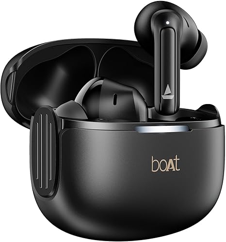 Boat Airdopes 219, 4Mics ENx, 40H Battery, Best in Segment for Calling, Stream Ad Free Music via App Support, Bluetooth Earbuds, TWS Ear Buds Wireless Earphones with mic (Carbon Black) — 75% Off on Amazon