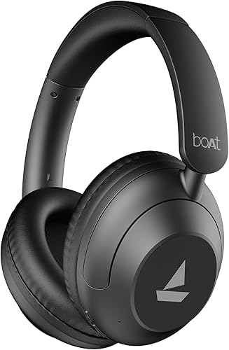 Boat New Launch Rockerz 650 Pro, Touch/Swipe Controls, Dolby Audio, 80Hrs Battery, 2Mics ENx, Fast Charge, App Support, Dual Pair, Bluetooth Over Ear Headphones with Mic (Iris Black) — 69% Off on Amazon