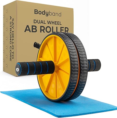 Bodyband Abs Roller for Men & Women Stomach Abs Roller Wheel for Home Workout, Gym Ab Roller for Men Abs Workout Equipment for Abdominal Ab Roller Home Exercise Equipment With Knee Mat -Yellow Black — 50% Off on Amazon