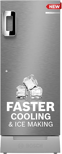 Bosch 207 L,3 star,Smart Inverter,Direct-Cool Single Door Refrigerator,Fine Steel(CST20S23VI)|18 Hrs Cooling Retention|Super Freeze|XL Vegetable Box|Base Drawer|Delicate Veggie Box|2.5x Faster Cooling — 31% Off on Amazon