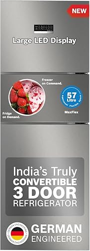 Bosch MaxFlex Convert 302L 3 Star Inverter Frost Free Triple Door Refrigerator (CMC33S03NI, 8-in-1 Convertible, UV Protected Body Shield, VitaFresh Technology, Adaptive UI, Shiny Silver) — 42% Off on Amazon