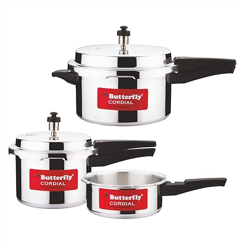 Butterfly Cordial 2, 3 & 5 Litres Pressure Cookers | Outer Lid | Food Grade Virgin Aluminium | Gas Stove Compatible | ISI Certified | 3 Years Manufacturer’s Warranty | Silver — 40% Off on Amazon