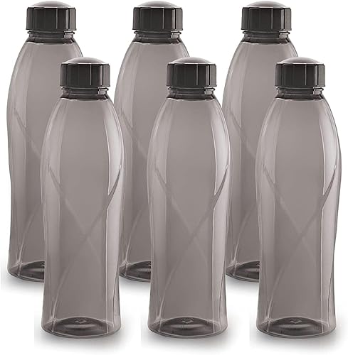 CELLO Texas PET Bottle | Leak Proof and Break Proof | Perfect for School, College, Work, and Outdoor Adventures Water Bottle | 1 Litre, Set of 6 | Black — 39% Off on Amazon