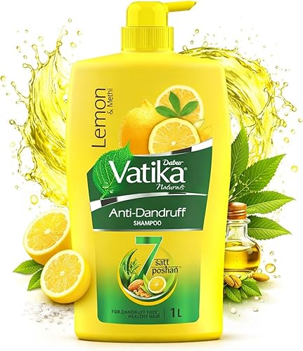 Dabur Vatika Naturals Anti Dandruff Shampoo - 640 ml | 7 Natural Herb Extracts | Contains Lemon, Methi & Tea Tree Oil | Exfoliates Flaky Scalp for Dandruff-Free Hair | Everyday Shampoo for Women & Men — 63% Off on Amazon