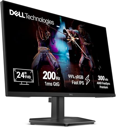 Dell SE2425HG 23.8 inch FHD IPS Gaming Monitor, 200Hz Refresh, 3side narrow bezels, 1ms GtG, AMD FreeSync Premium,HDR 10,300nits, 1000:1 Contrast, 99% Srgb, Tilt, 2*HDMI 2.1 TDMS(supports HDMI VRR),DP 1.4 — 42% Off on Amazon