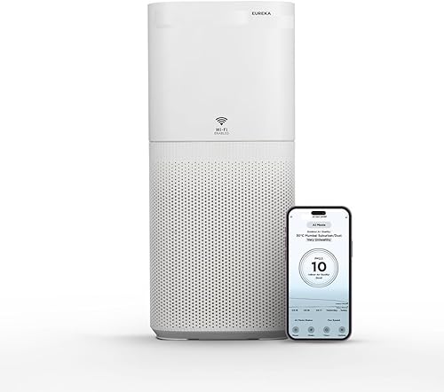 Eureka Smart Air Purifier 500 for Home |Covers Upto 670 Sq. Ft. | WiFi Enabled | Removes 99.97% Impurities & PM | True HEPA H13 | 4-Stage, 10-Min Purification | App Control | Sleep Mode — 29% Off on Amazon