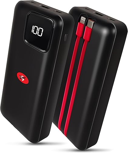 Eveready Ultima Power Bank PB11 with Built-in-Cables 20,000 mAh, 22.5W Fast Charging, Multiple Ports & Universal Compatibility, TypeC Input & Output, Digital Battery Indicator, Overcharging Protection — 80% Off on Amazon
