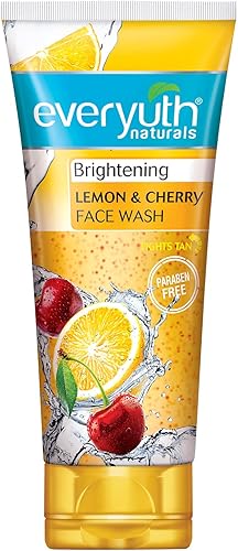 Everyuth Naturals Brightening Lemon & Cherry Face Wash|Deep Cleansing, Oil Control & Tan Reduction|Simple Face Wash|Removes Dirt & Oil|100% Soapfree| For All Skin Types|Paraben Free - 150 g — 50% Off on Amazon