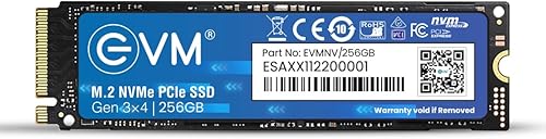 EVM 256GB NVMe Gen 3x4 Internal SSD (2280) – Upto 2000MB/s Read & 1500MB/s Write | PCIe 3.0 M.2 Solid State Drive for Gaming, Laptops & Desktops | Shock Resistant & 5-Year Warranty (EVMNV/256GB) — 29% Off on Amazon