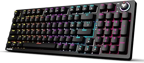 EvoFox Katana X2 FS Mechanical Gaming Keyboard | 3‑Pin Replaceable Clicky Blue Switches, Dynamic Backlighting, All Keys Anti‑Ghosting, Volume Knob, Copilot, Xbox Gamebar, Screenshot & More (Black) — 42% Off on Amazon