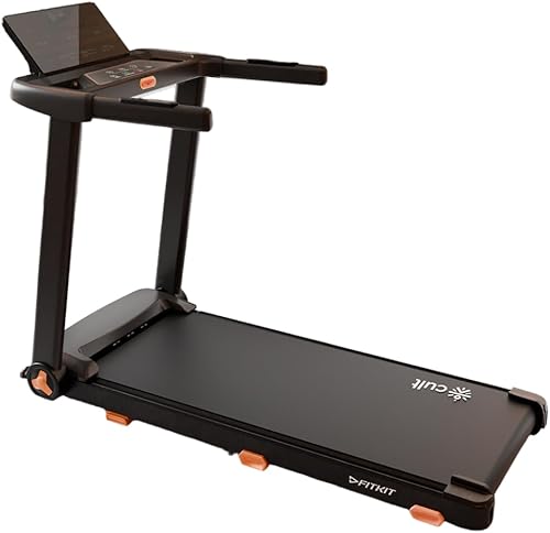 FITKIT by Cult FT98Carbon-AM BLDC Motorized Treadmill (4.5HP Peak) | 120Kg Max Weight Capacity | 3-Level Incline |14km/hr Speed | for Home Gym Equipment — 68% Off on Amazon