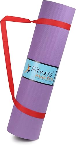 Fitness Mantra® 4mm Anti-Slip Yoga Mat for Yoga Exercise |Qnty.-1 Pcs.| With Carrying Strap| Purple, 4mm| — 75% Off on Amazon