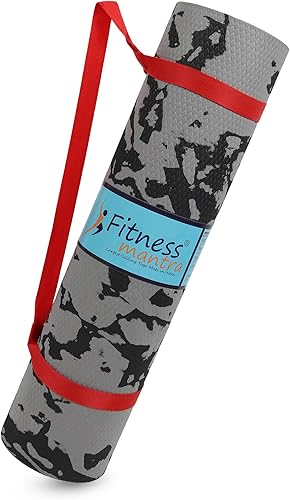 Fitness Mantra® 4mm Marble Design Anti Skid Yoga Mat for Men & Women| Qnty.-1 Pcs.|,Ethylene Vinyl Acetate,Grey — 79% Off on Amazon