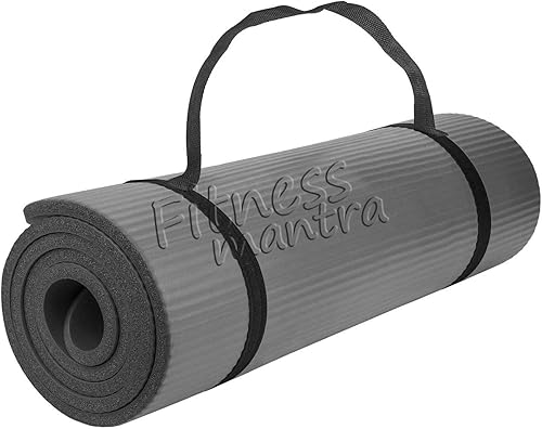 Fitness Mantra® 6mm Yoga Mat with Carrying Strap for Gym Workout and Yoga Exercise Anti-Slip Yoga Mat for Men & Women Fitness|Color Grey| Ethylene Vinyl Acetate — 76% Off on Amazon
