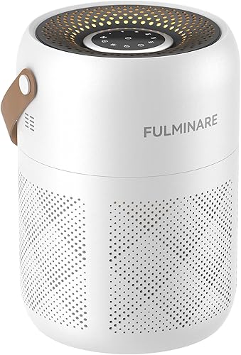 FULMINARE Air Purifiers for Bedroom, H13 True HEPA Air Purifiers, Quiet Small Air Filters, with Timer Sleep Mode Speeds Control Night Light, for Pets, Office, Living Room (White) — 47% Off on Amazon