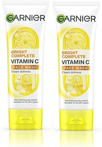 Garnier Skin Naturals Bright Complete Vitamin C Face Wash - Vitamin C Face Wash For Brighter and Glowing Skin - Daily Cleanser Suitable For all Skin Types, 100g (Pack of 2) — 22% Off on Amazon