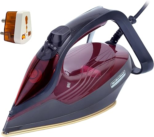 Hamilton Beach Fully-Automatic Steam Iron with iSense Technology, Steam Iron, Intelligent Auto-Temp, iron for clothes, Ceramic-Coated Soleplate with 5-Year Warranty, Auto Standby, 45g/min Steam, Red — 39% Off on Amazon
