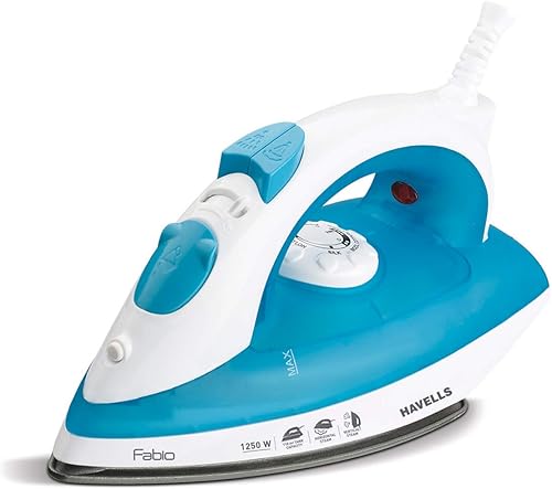 HAVELLS Fabio 1250W Steam Iron (Blue) | Teflon Coated Soleplate | Vertical & Horizontal Ironing | Powerful Steam Output | Quick Heat-Up | 110ml Water Tank | 2-Year Warranty | — 28% Off on Amazon