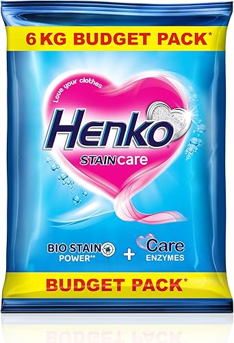 Henko Stain Care Laundry Detergent Powder 6 kg for Bucket Wash | Powered with Bio Stain | New Stain Care with Bio Stain Power for Toughest Stain Removal & Care Enzymes — 29% Off on Amazon
