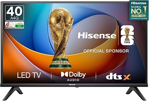 Hisense 100 cm (40 Inches) FHD Smart TV | HDR10 | 4K AI Upscaler | 20W Powerful Speakers, DTS Virtual: X | AI Sports Mode | Voice Remote | VIDAA OS | 40A4Q (Black) — 41% Off on Amazon