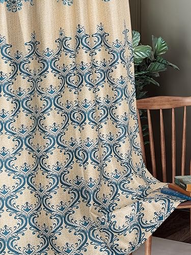 Home Sizzler 2 Pieces Regal Damask Grommet Polyester Window Curtain - 5 Feet, Aqua — 63% Off on Amazon