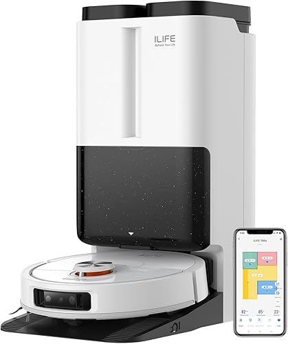 ILIFE T60s Robot Vacuum & Mop with AI and LiDAR, All-in-One Station for 60°C Auto Wash, Hot Air Drying, Hair Collection & Detergent Dispensing, Self Emptying, Extendable & Auto-Lift Mop, App & Voice — 67% Off on Amazon