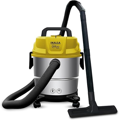 INALSA Wet and Dry Vacuum Cleaner for Home, 15 LTR Capacity,1400 W, 17 kPa Suction, Blower Function,HEPA Filter, Wet Vacuum Cleaner for Sofa, House Cleaning Machine,Stainless Steel Body (Micro WD15) — 63% Off on Amazon