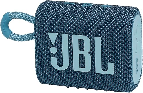 JBL Go 3, Wireless Ultra Portable Bluetooth Speaker, Pro Sound, Vibrant Colors with Rugged Fabric Design, Waterproof, Type C (Without Mic, Blue) — 30% Off on Amazon