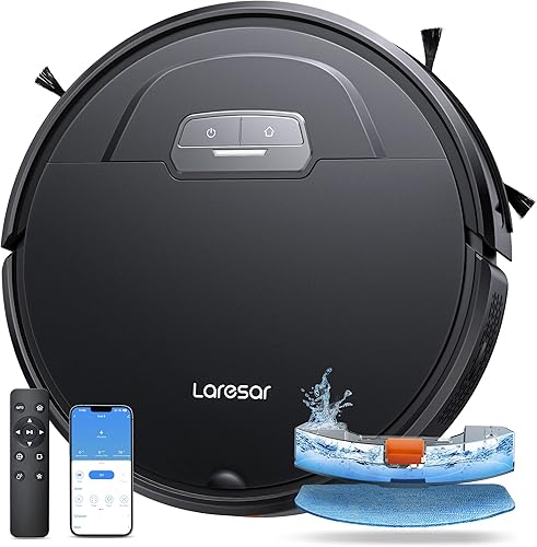 Laresar Evol 3 Robot Vacuum Cleaner With Mop Function - 4500Pa Super Thin Black Vacuum - 180 Minutes Battery Life - App/Remote/Voice Control - Ideal for Hard Floors, Pet Hair, Carpet — 25% Off on Amazon