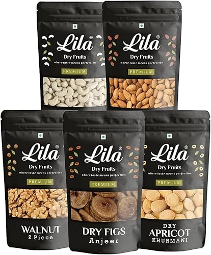 LDF Daily Needs Dry Fruits Combo Pack 1Kg | American Almonds, California Walnuts, Afghani Anjeer, Bold Cashews, Dried Apricot (200g Each) — 59% Off on Amazon