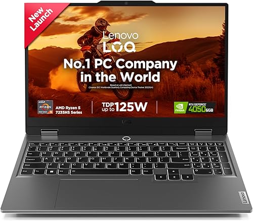 Lenovo LOQ AMD Ryzen 5 7235HS | NVIDIA RTX 4050 6GB (16GB RAM/512GB SSD/144Hz Refresh Rate/15.6 inch (39.6cm)/Windows 11/Office Home 2024/3 Mon. Game Pass/Grey/2.4Kg), 83JC00NYIN AI Gaming Laptop — 19% Off on Amazon