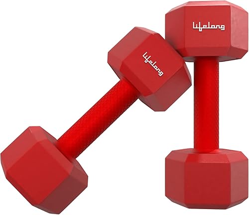 Lifelong PVC Hex Dumbbells Pack of 2 (5kg*2) Red Color for Home Gym Equipment Fitness Barbell|Gym Exercise|Home Workout| For Men & Women (6 Months Warranty) — 49% Off on Amazon